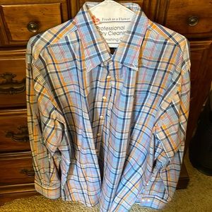 Peter Millar size XL blue pink and orange color stripes